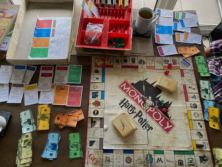 Behind my Homemade Harry Potter Monopoly