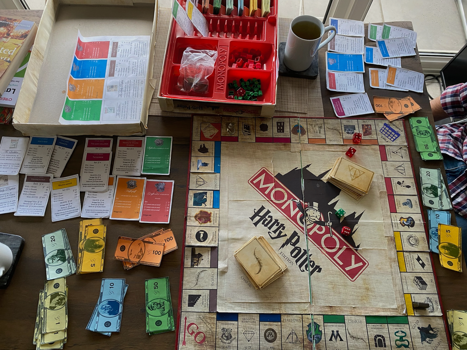 Behind my Homemade Harry Potter Monopoly